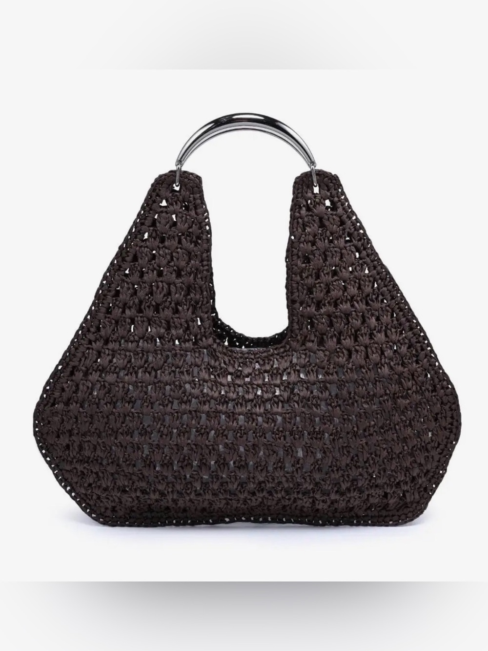 Urban Expressions Chocolate Iris Hobo Woven Tote Bag - Picture 5 of 9